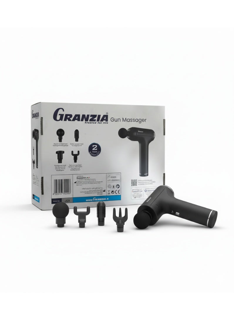  جرانزيا مسدس مساج Granzia للرجال والستات يساعد على الاسترخاء وفك التقلصات العضلية بعد الشغل أو التمارين مع شحن USB Type-C - Image 4